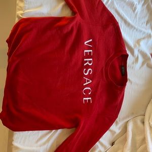 Versace L red sweatshirt. Worn once!